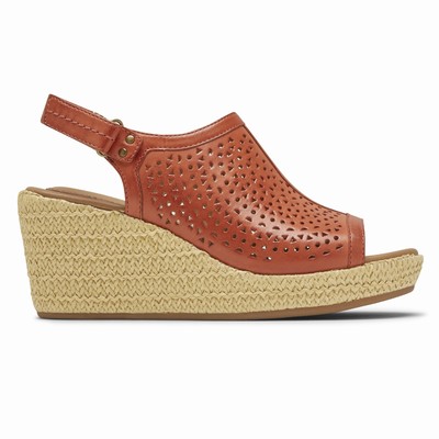 Rockport Cobb Hill Erika Perforated Wedges Damen Rot CRF-936458